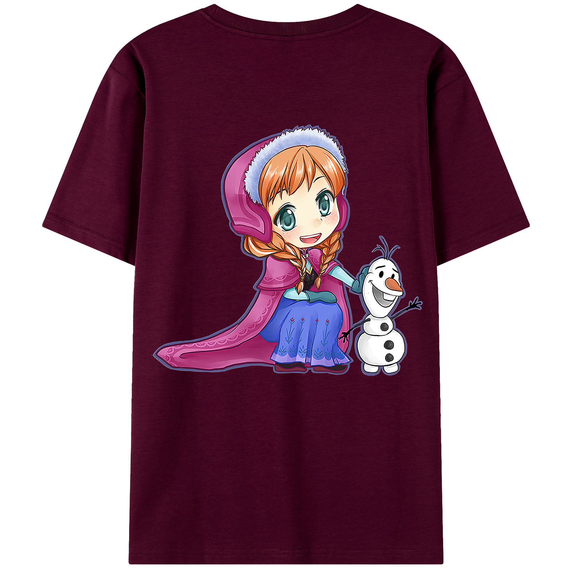 （画像用） アナと雪の女王 アンナ エルサ Frozen Anna Elsa レディース半袖Tシャツ(バックプリント)